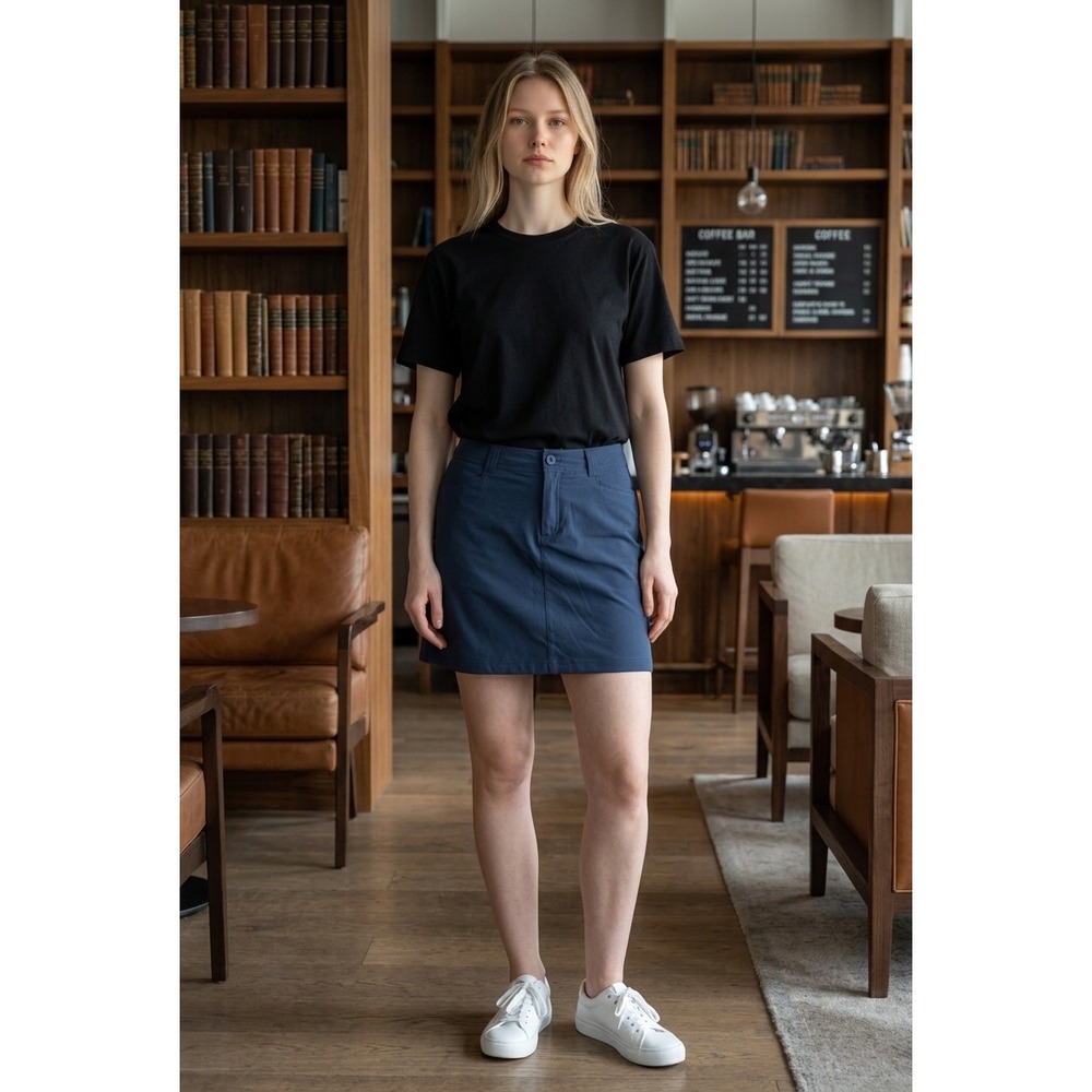 Eddie Bauer Travex Navy Blue Athletic Hiking Skort Womens Size 10 Mini Skirt